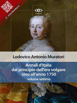 cover image of Annali d'Italia dal principio dell'era volgare sino all'anno 1750--volume settimo